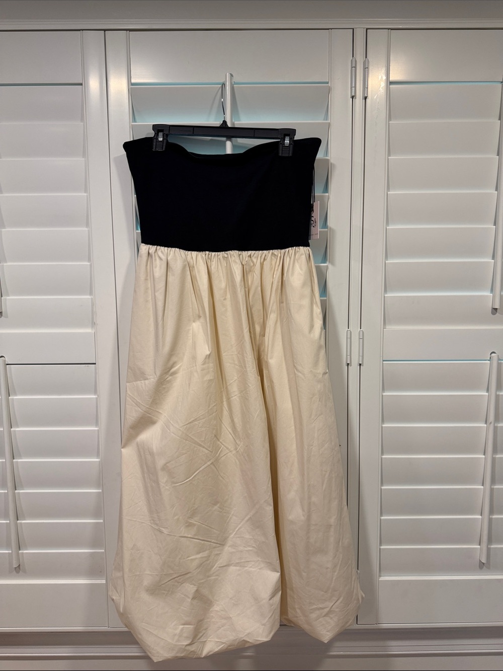 Sincerely Jules Black and Cream Strapless Ball Skirt Dress
